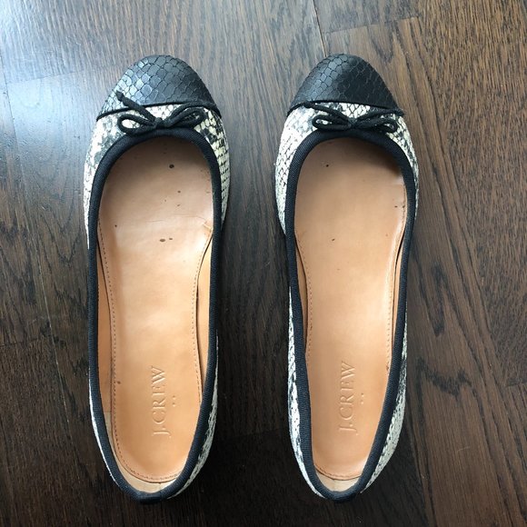 JCrew Contrast Snake Flats - Picture 2 of 4